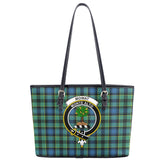 Mowat Ancient Tartan Crest Leather Tote Bag
